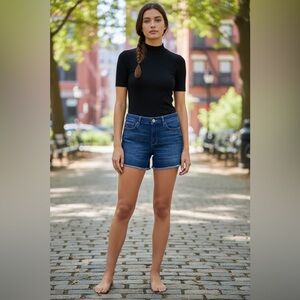 J. Crew Indigo Blue Denim Low Rise Cutoff Shorts Women’s Size 27